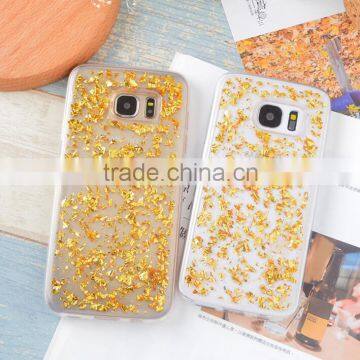 Transparent Glue Dispensing TPU Soft Case With Shiny Sequins for Samsung S6