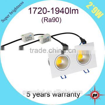 2x9w 2700k-3200k Color Temperature Barbershop Lighting Square Led Downlights photo-4