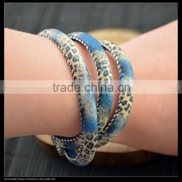 LFD-B0017 ~ New Style Mixed Color Snakeskin Cords Bracelet With Pave Crystal Rhinestone Magnetic Clasp Jewelry Bracelets