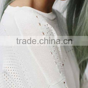 2016 Women Mixed Pointelle Crop HSS3026 photo-5