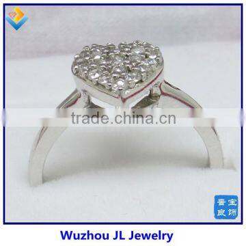 Heart Shape Silver CZ Ring