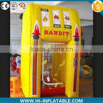 Customized promotional inflatable cash grabber machine for advertisment