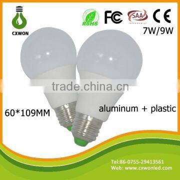 Famous bulb light led e27 3w 5w 7w 9w led bulb housing with plastic &aluminum