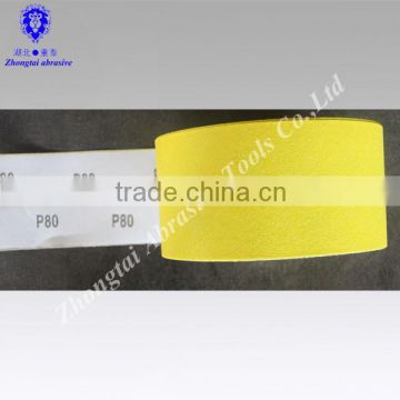 Quartz sand paper roll ,10cm*50m, white paper with yellow color grain,P60-600