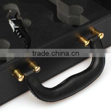 Top Grade New Design 2 Bottle Leather Red Wine Handle Case photo-5