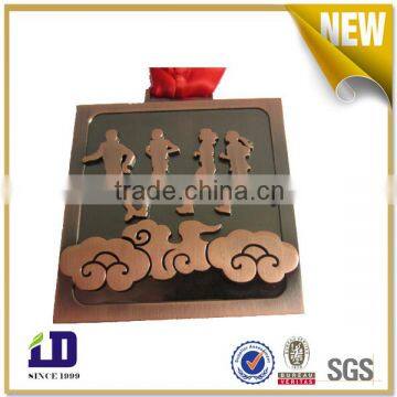 antqiue copper squre event marathon metal medals