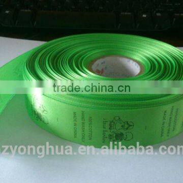 Direct factory custom cheap printed clothing care label material ribbon
