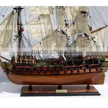 HMS BELLONA WOOD SHIP MODEL