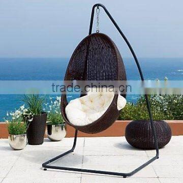 Outdoor Furniture PE Rattan Hanging Swing Egg Shaped Chair(DH-004)