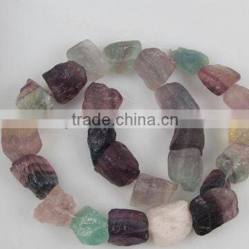 beauty Rainbow Fluorite rough stone strand