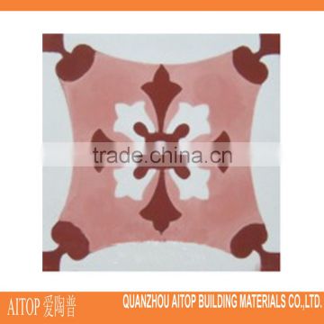 Flower texture cement floor tile rustic red cement tile for rustic design house flooring carpet interior cement tile cheap