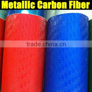 Strong flexible metallic carbon sticker with air free bubbles for car decoration