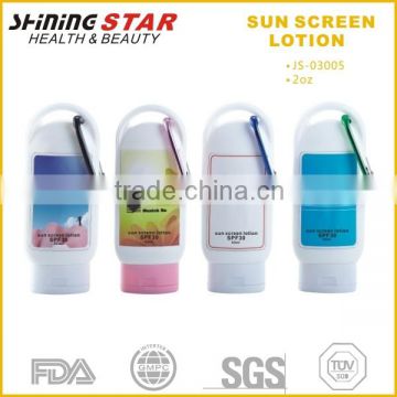 2016 custom face sunscreen lotion with carabiner 65ml China