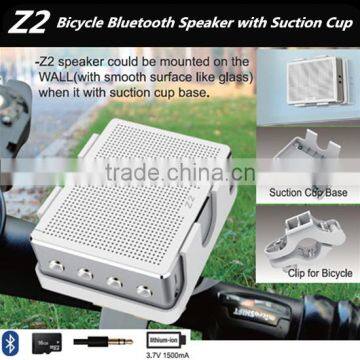 Factory wholesale bluetooth speaker with sucker for shower room or on bike