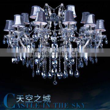 Large Maria Theresa Hanging Luster Crystal Chandelier Blue Colored Glass Chandeliers Pendant Lamp for Home Decor CZ6006/18