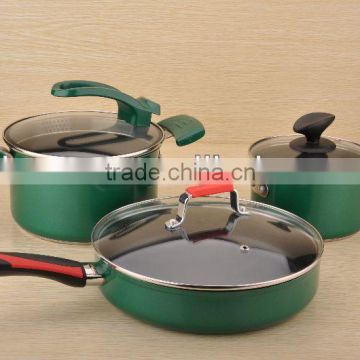 6PCS japanese clay pots with green high temperature coating