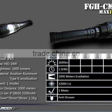 Rechargeable 18650 Battery Hard Anodizing 24W HID Camping Torch photo-3