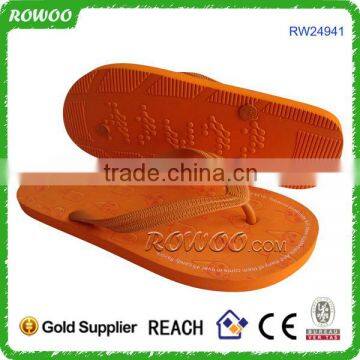 Manufacture Promotional Orange/Blue Cheap Custom Embossed wholesale flip flops