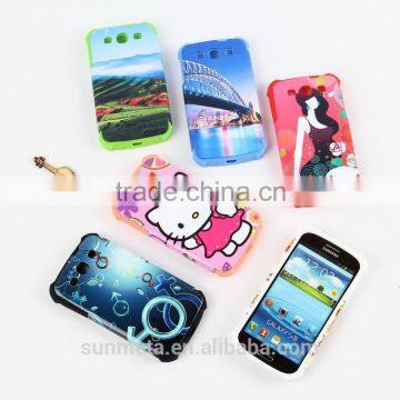 blank mobile phone case with silicon covers for sublimation printing apply to samsung S3