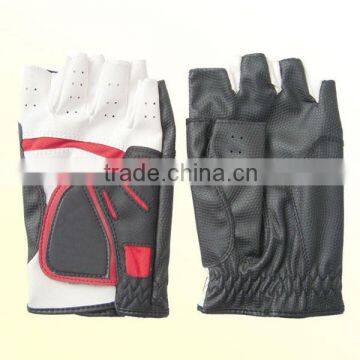 Synthetic Leather Fingerless Bicycle Gloves