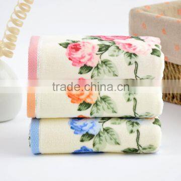 Wholesale 100g Oem Cotton Flowers Peony Printed Velour Towels photo-3