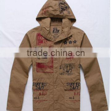 2014 MEN'S 100%COTTON PRINT WINTER COAT