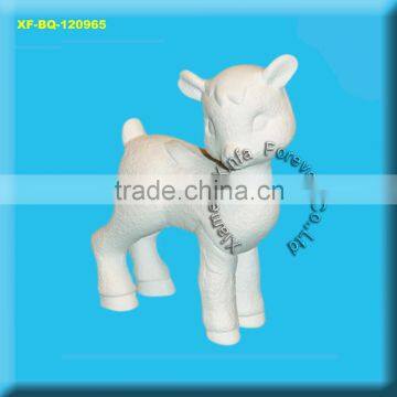 high white ceramic bisque deer design