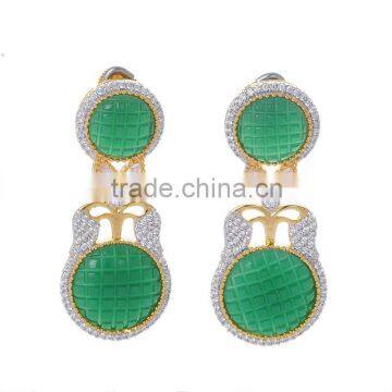 Latest Design Fancy Colorful CZ Stud Earrings ER-656-1360 (2)