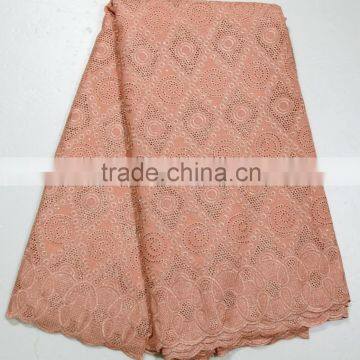 Latest Lace 2015 Embroidered Cotton Voile Fabric Royal Blue Swiss Cotton Lace Fabric photo-5