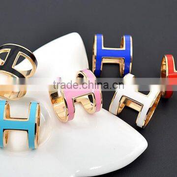 fashionable metal alloy enamel scarf ring