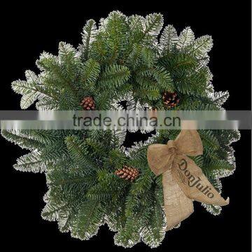 New arrive 30cm PE christmas wreath with ribbon