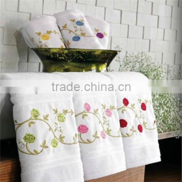 wholesale pure cotton fabric cheap embroidery bath towels