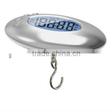 New stainless steel luggage scale with clock/ temperature/ time alarm function