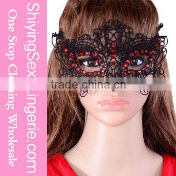 China Wholesale Fashion Gothic Cosplay Party Lace Mask with Rhinestone For Masquerade Ball Masks