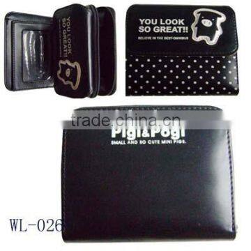 firm durable short black cute girl Purse