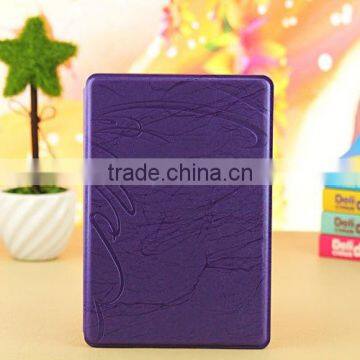 Lightning Pattern Grass Embossed Leather Stand Case for iPad mini -Purple