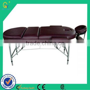 3 Sections Folding Thai Oil Aluminium Vibrating Massager Table for medical and beauty salon