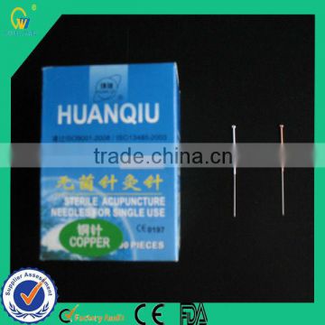 Low-weight Sterile Disposable Acupuncture Needles Of Copper Handle