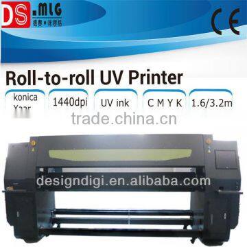 HOT!!BEST quality! 3.2m roll to roll UV printer,fast leather printing machine with uv ink,wallpaper printing machine