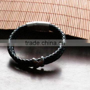 Excellent quality new coming cord end leather bracelet