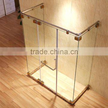 YL61804 8mm clean grass, stainless steel frame round shower enclosure