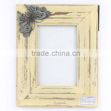 New style beige retro wood photo frames with butterfly