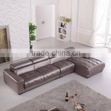 Modern Livingroom Furniture Leather Sofa With Adjustable Headrests A350