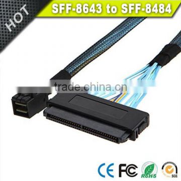 Internal SAS SFF-8484 to mini sas High Density HD SFF-8643 data Server hard disk raid Cable