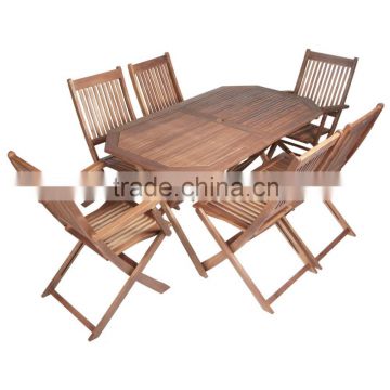 Cheap Rectangular Dining Table and 6 Folding Chairs Garden Outdoor Furniture