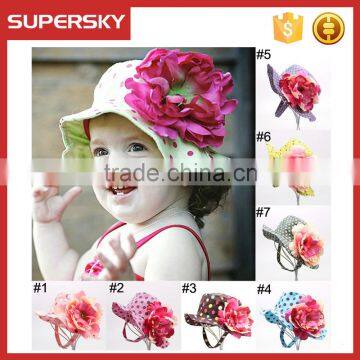 A-1554 Girls Sun Hat Bucket Hat Floppy Hat Cotton Beach Hat Baby Girl Sun Floppy Hat