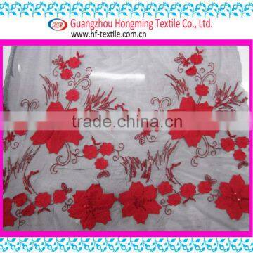 flower applique emboridery mesh for evening dress