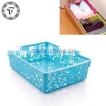 Colorful plastic corner wicker storage basket