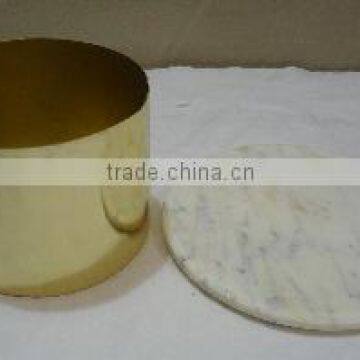 Copper & Brass Canisters or Jars With Marble Lid photo-4