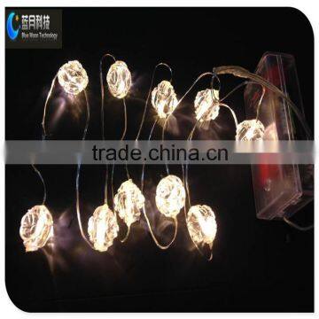 Wounderful LED christmas copper string light with small rose shape bead